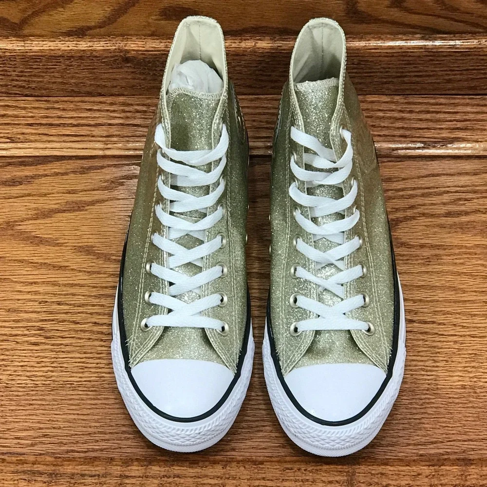 Converse Chuck Taylor All Star High Top Gold Glitter 565366C Size Women 7.5